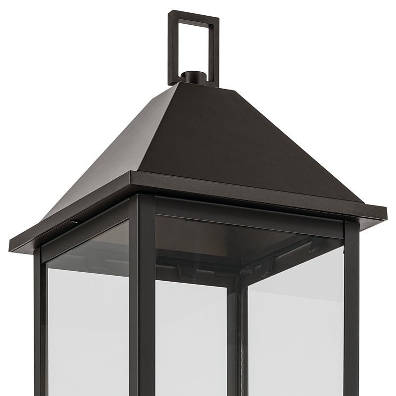 25" 1-Light Outdoor Post Light with Clear Glass, Bronze