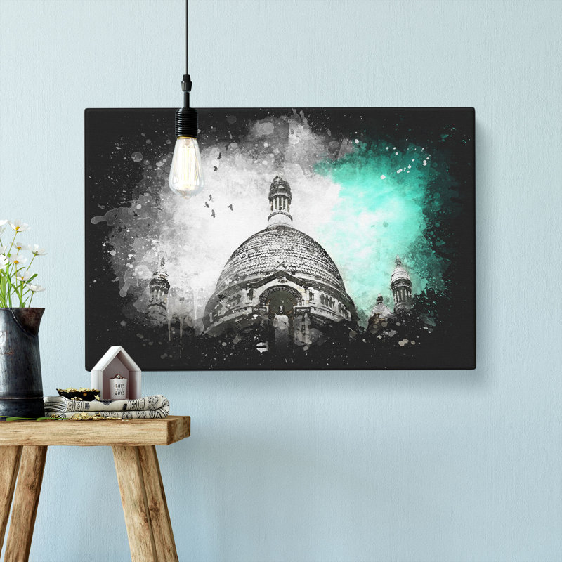 Birds Above Sacre Coeur Paris - Wrapped Canvas, 60cm H x 91cm W x 3cm D