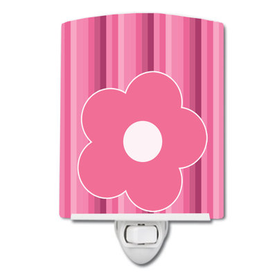 Flower on Stripes Ceramic Night Light