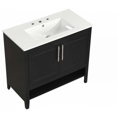 36" Bathroom Vanity With Sink, Multi-Functional Bathroom Cabinet