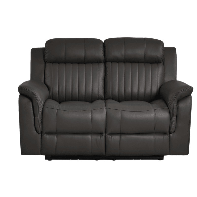 Cenaida Genuine Leather Electric Power Recliner 2 Seater Sofa, Grey