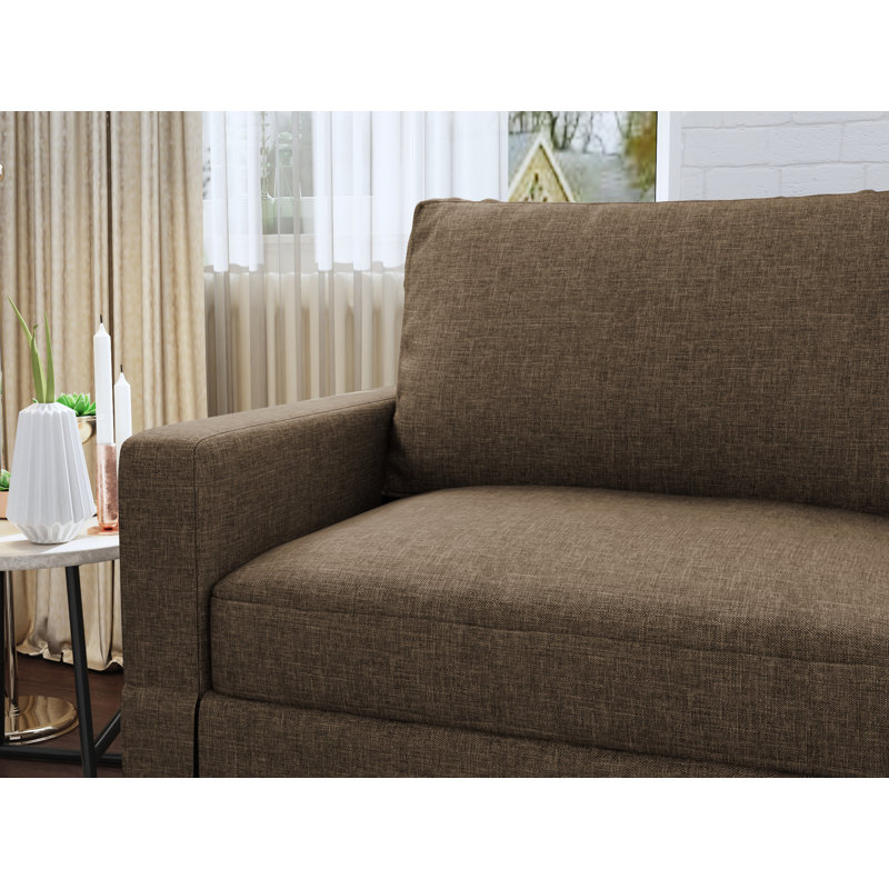 Upholstered 70'' Sofa, Brown 100% Polyester
