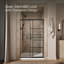 Elate Tall Sliding Shower Door, 75-1/2-In H X 44-1/4 - 47-5/8-In W, With Heavy 5/16-In Thick Frosted Glass With Rectangular Grille Pattern-1673937620