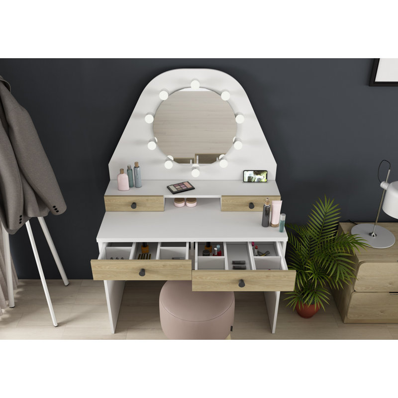 Coral Kids Vanity Table with Mirror