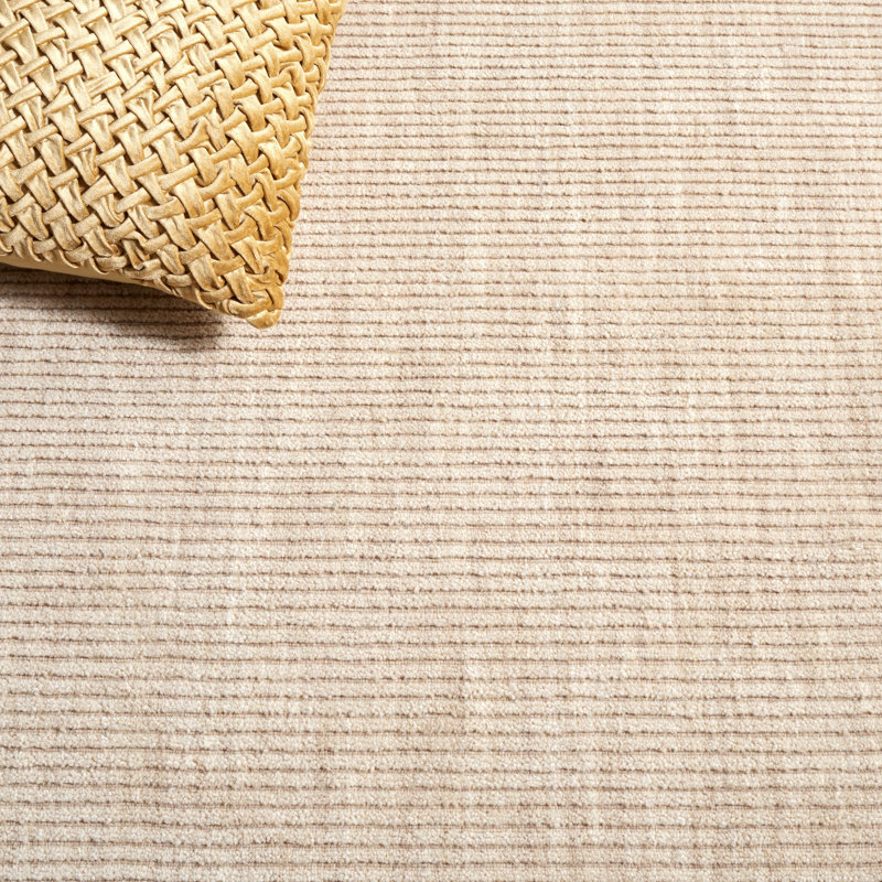 Tapis beige en laine / coton tissé à la main Brierly, Rectangle 5 pi x 8 pi