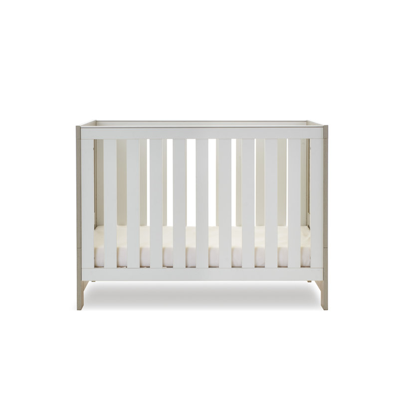 Nika Mini Cot Bed, Grey Wash/White
