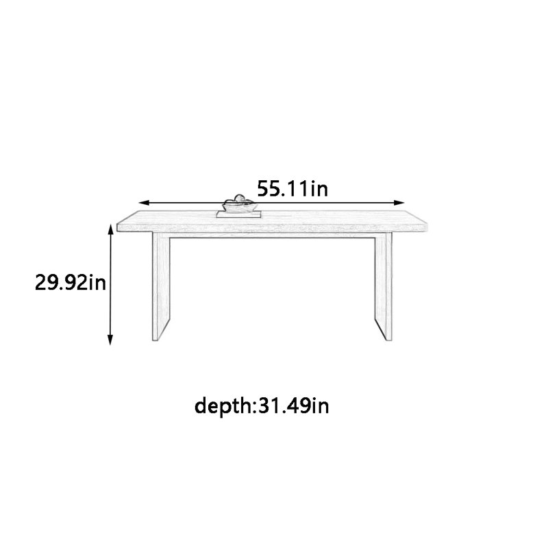 Table de salle à manger moderne, H 29,92 po x L 55,11 po x l 31,49 po