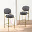 Ensemble de 2 tabourets de bar rembourrés d'intérieur en bois, finition noyer foncé et ivoire, ensemble de 2-1135778921