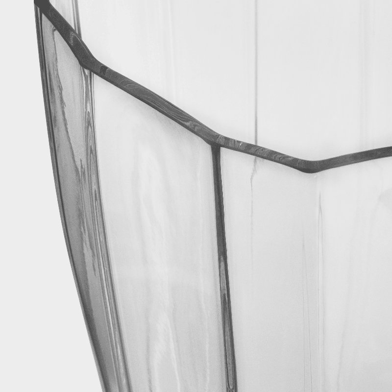 Reed Handmade Glass Table Vase, Clear, 11.8" H x 7" W x 7" D