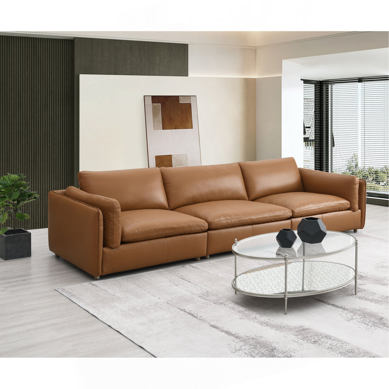 Canapé modulaire en cuir 3 pièces Brighton