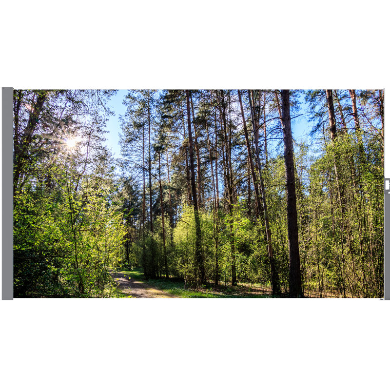 Auvent latéral 71 po x 138 po avec impression, eau, idéal pour créer un espace extérieur privé, écran gris rectangulaire en tissu semi-transparent, ignifuge, adapté et piscine
