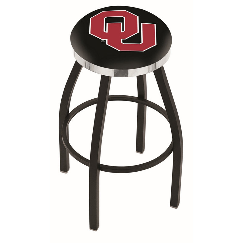 NCAA Swivel 25" Counter Stool, Chrome, Oklahoma University