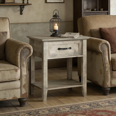 Modern Nightstand With Drawer And 2-Tier Storage Shelves, Multi-Functional End Table For Bedroom, Living Room, And Dorm