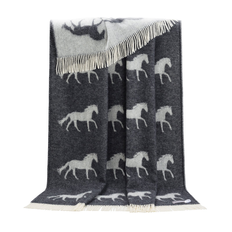 Black Horse Wool Throw