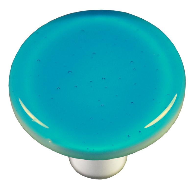 Poignée champignon de 1,5 po de diamètre Solids, Aluminium, Bleu turquoise