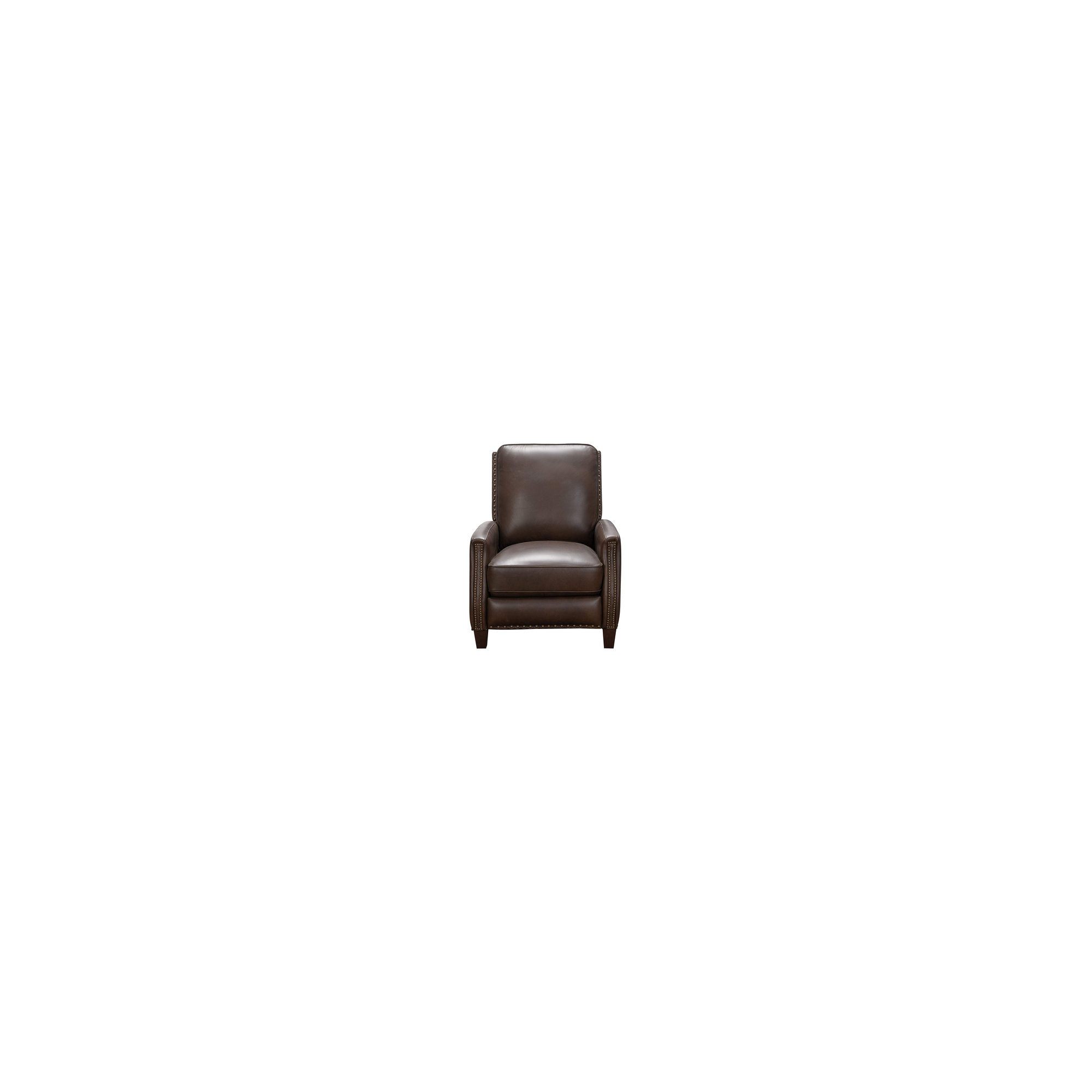 Llewellyn 31" Wide Leather Manual Standard Recliner, Dark Brown Genuine Leather
