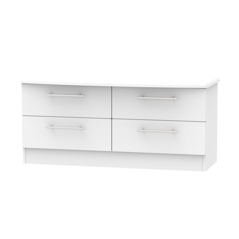 Fully Assembled Levine 4 Drawer 112Cm W Chest of Drawers, Grey Matt