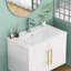 Lavabo de salle de bain en céramique blanche de 30 po - Convient à un meuble-lavabo de 30 po, trou de robinet pré-percé, esthétique minimaliste élégante, durable et facile à nettoyer