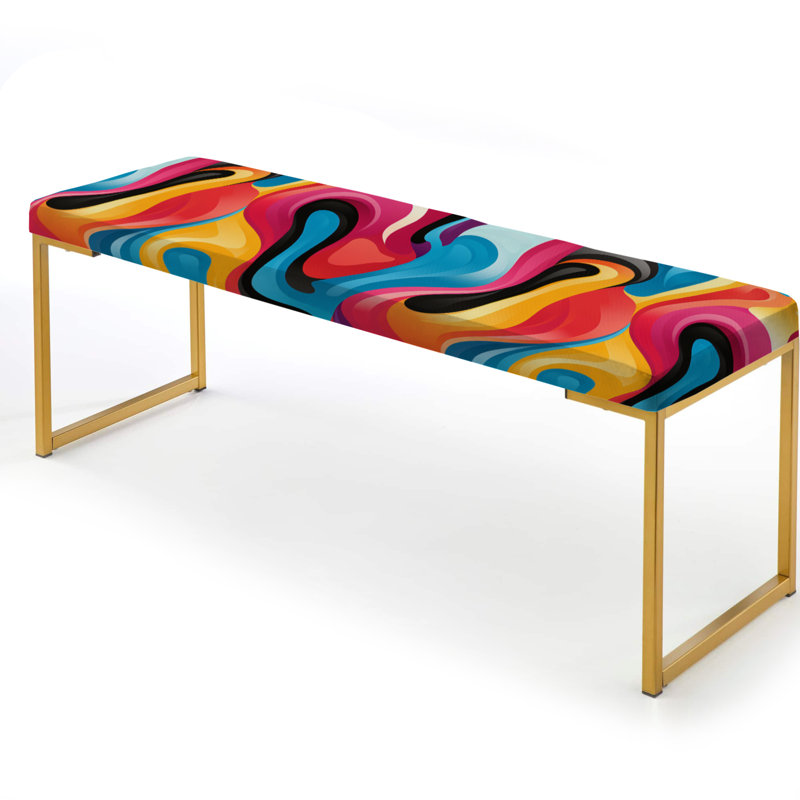 Multicolore tourbillon harmonieux vagues - banc tapissier abstrait doré
