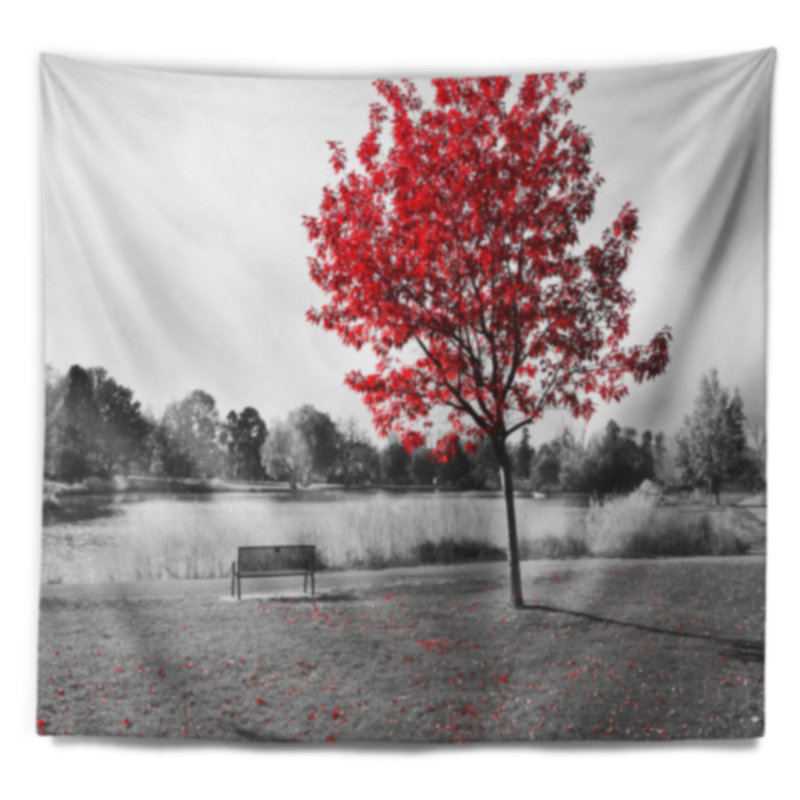 Tapisserie banc de jardin au-dessus de park, H 68 po x l 80 po