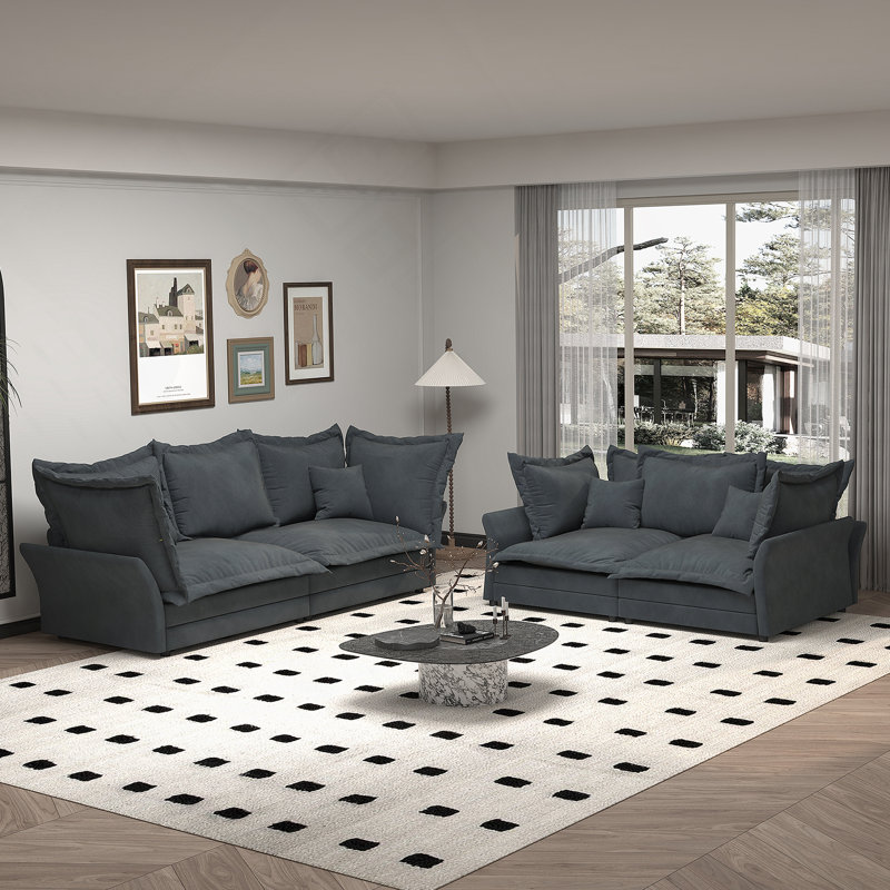 Canapé convertible confortable avec coussins moelleux et conception polyvalente pour divers espaces, Gris