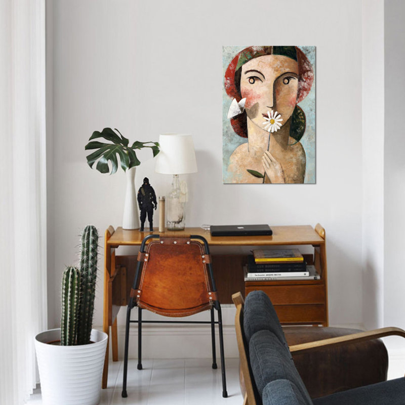« curiosité », reproduction sur toile tendue, H 26 po x l 18 po x P 1,5 po, Toile tendue, Pas de tapis