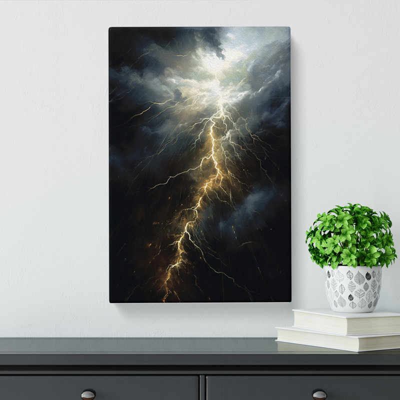 Lightning Art Informel Art - No Frame Print, 50cm H x 35cm W x 3cm D