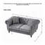 63"Chesterfield ?Tech Fabric Sofa,High-Tech Fabric Roll Armrest Sofa,Upholstered Mid Century Modern Couch,2 Seater Couch For Living Room, Office, Apartment, Brown-1391388594-1391388595