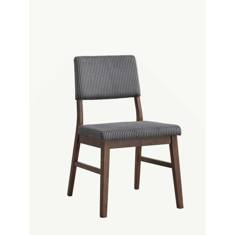 Chaise d'appoint en velours côtelé et finition Seda, Gris