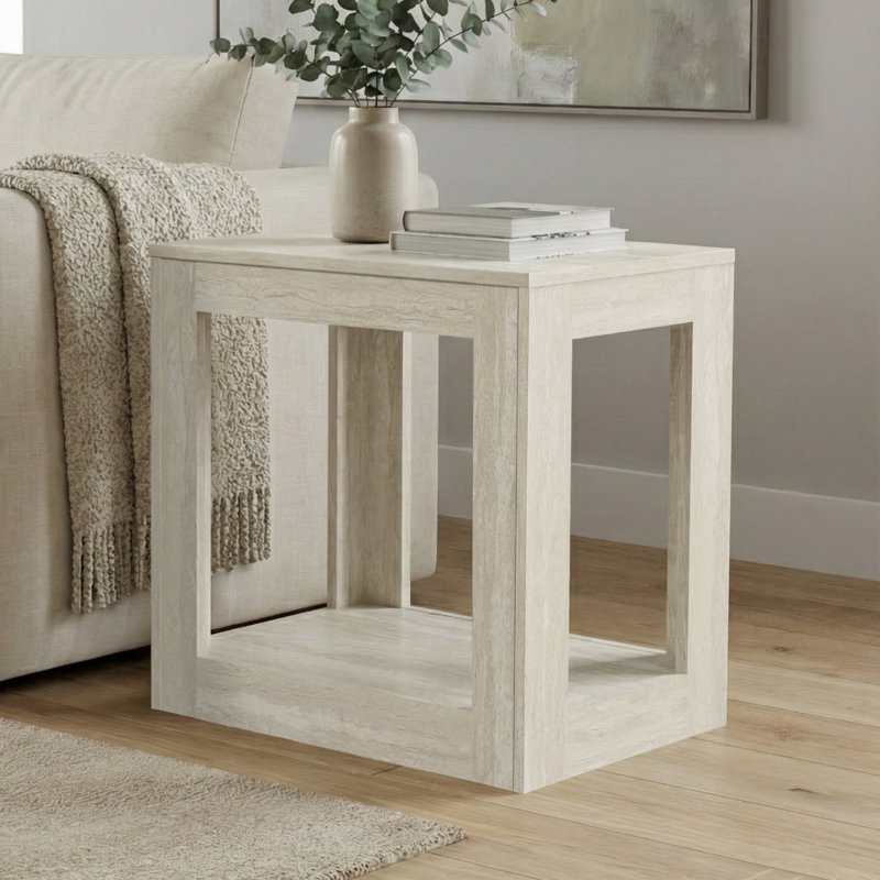 Allysyn 23.6" Contemporary Square End Table, Gray