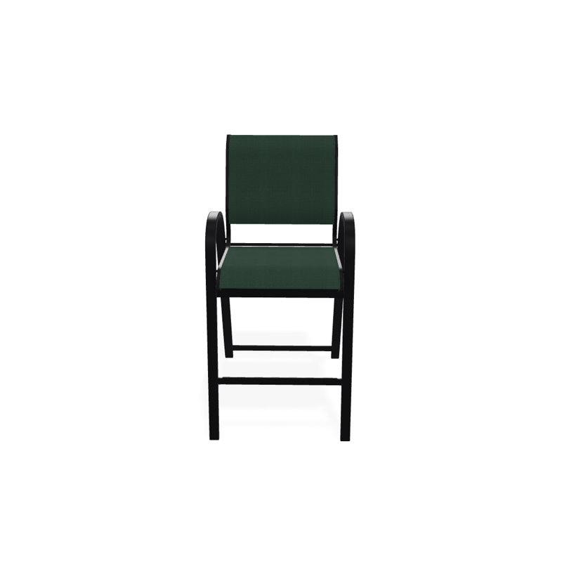 Tabouret de bar Holna, Noir texturé, Vert forêt 22D Sunbrella® vert