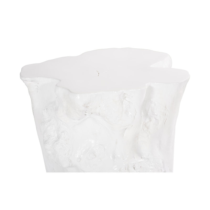 Log Side Table, Gel Coat White