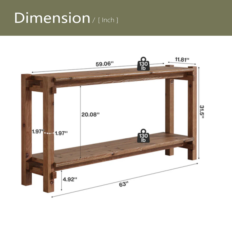 Couch Side Table,Console Table,Entryway Table,2-Tier Foyer Table