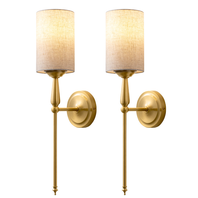 Dimmable Indoor Wall Sconces Iron Wallchiere With Remote Control, Gold