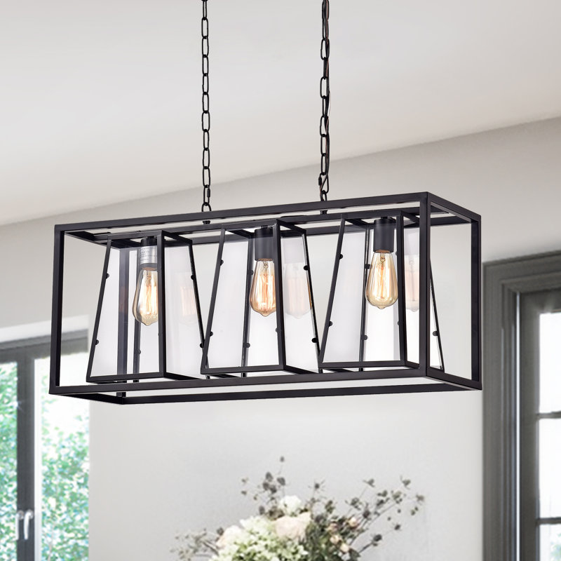 Lustre rectangulaire 3 lumières Bickel