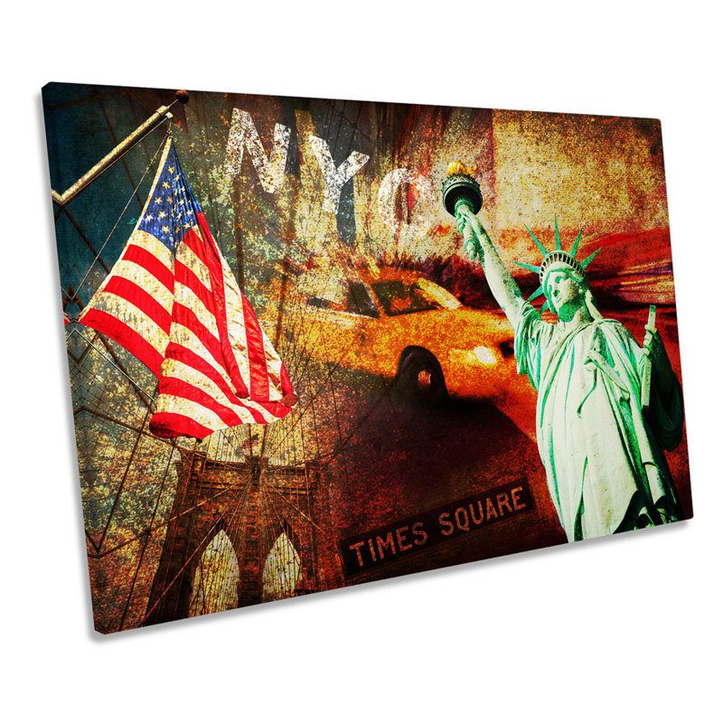 New York City Grunge NYC - Wrapped Canvas Print, 30.5cm H x 45.7cm W x 2cm D
