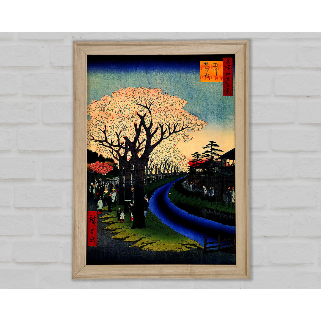 Hiroshige Blüten am Fluss Tama - Einzelne Bilderrahmen Kunstdrucke