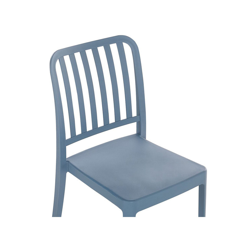 Vanderhoof Stacking Patio Dining Side Chair with Cushion, Blue
