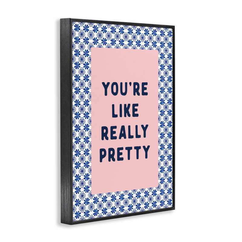 Vous êtes comme une jolie giclée encadrée, design par Lettré et doublé, Giclée encadrée noir minuit, H 24 po x l 16 po