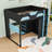 Wood Loft Bed with Desk, Shelves,USB and RGB Light-149806400