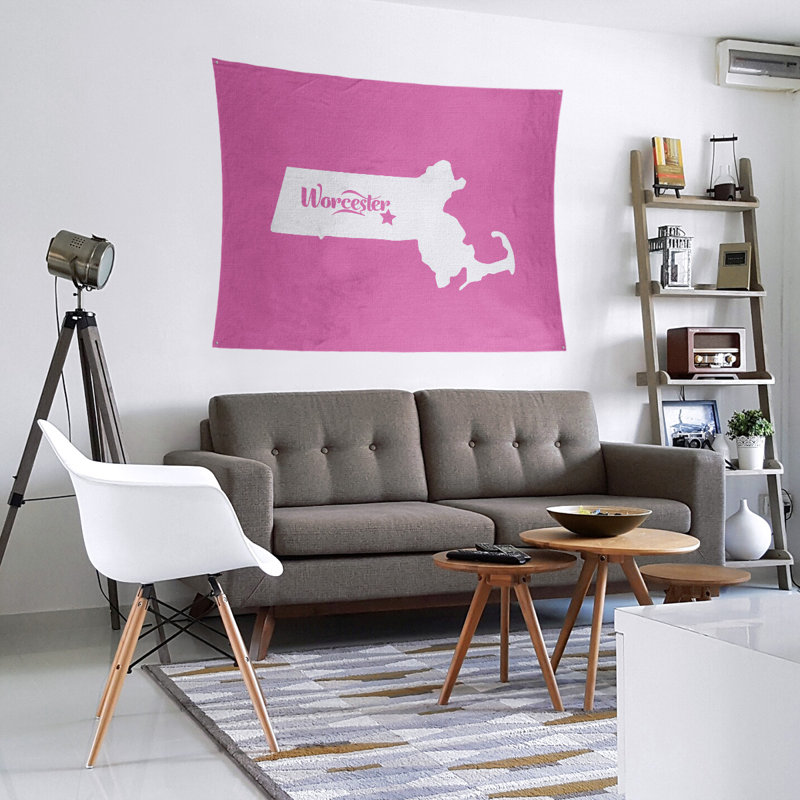 Tapisserie murale Worcester, Massachusetts, H 88 po x l 104 po, Rose