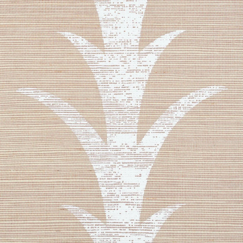 Schumacher x Celerie Kemble Acanthus Stripe Sisal Wallpaper, Fog and Chalk