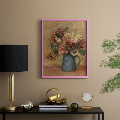 Reproduction florale vintage avec encadrement CECLIX - bois massif