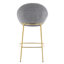 Intérieur de 2 pièces, métal doré, siège rond et confortable pour les comptoirs de maison en métal, tissu gris, robuste, support de poids élevé