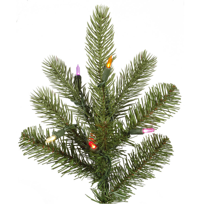 King Green Spruce Artificial Christmas Tree with LED Warm White Lights with Stand, 6.5' H, Multi-colored Dura-Lit® LED