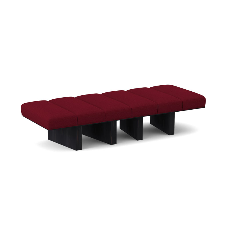 Oblique Upholstered Bench, Margaret Lipstick, Vintage Ebony