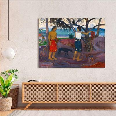 Wrapped Canvas Print: Paul Gauguin, Under the Pandanus, 1891 