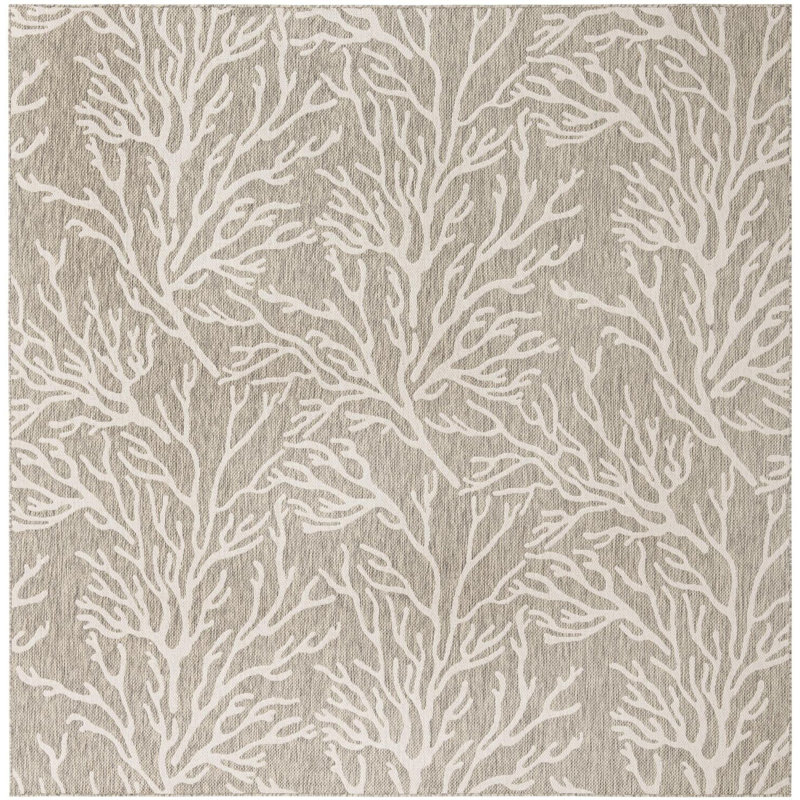 Tapis contemporain gris Azilynn, Carré 10 pi