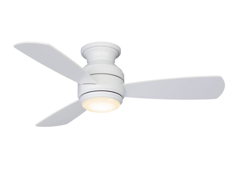 Hermilda 44'' Ceiling Fan with LED Lights, Matte White