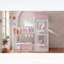 Lit superposé double au-dessus de la chambre double avec design moderne ludique, rose clair, tablette compacte et de rangement pour la maison-527987942